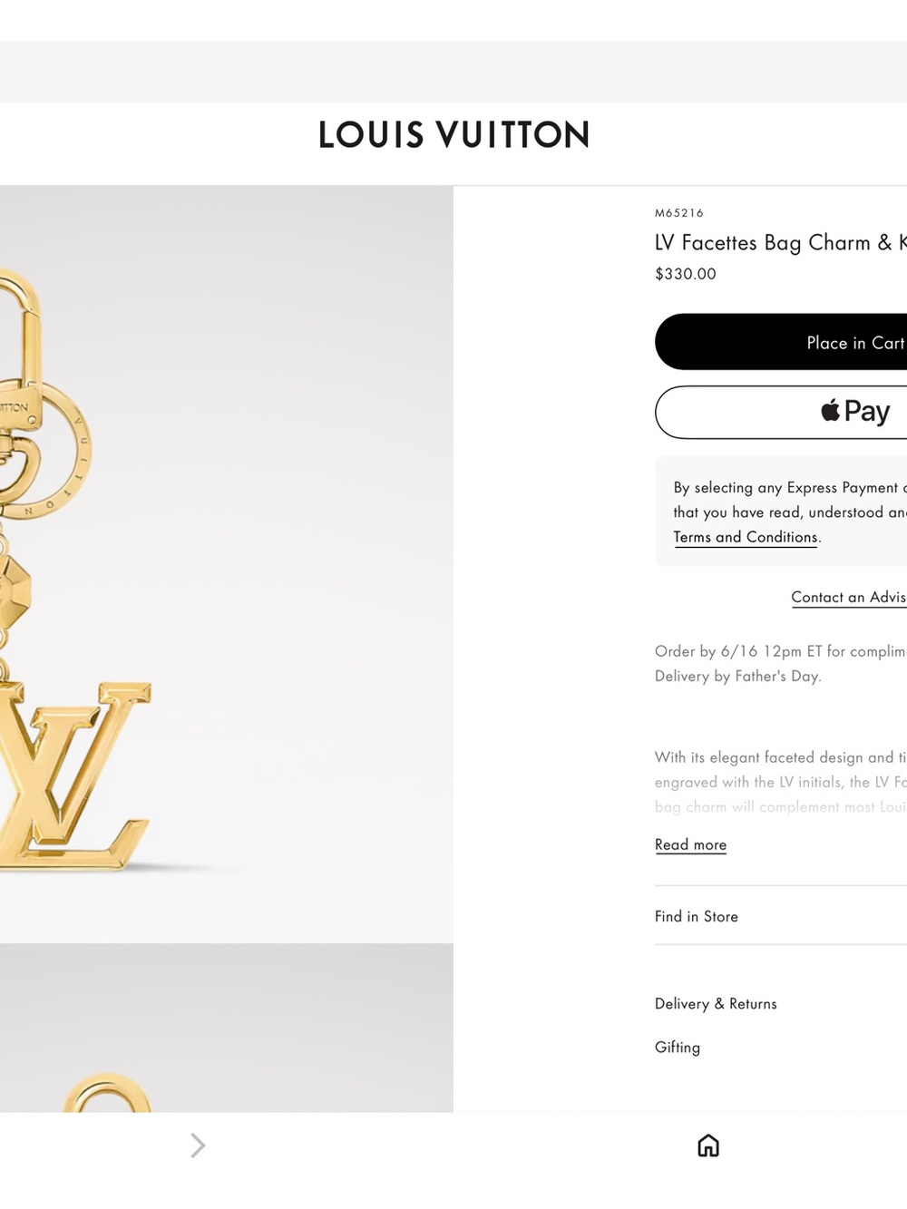 Preloved Louis Vuitton Facettes Bag Charm/ Key Holder - Picture 10 of 11